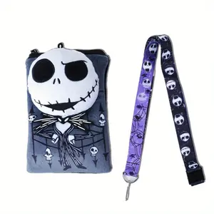 The Nightmare Before Christmas Officially Licensed Plush Portable Lanyard Bag Jack Skellington Perfect Birthday Valentine Halloween Christmas Gift 1Pc Disney