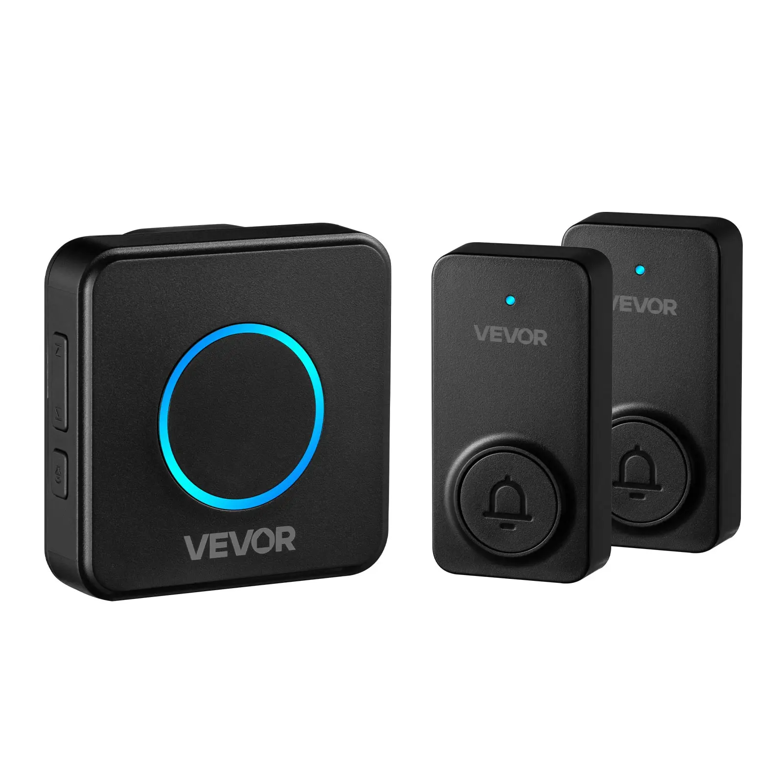 【summerfinds】VEVOR Smart Wireless Doorbell Kit, Wireless WiFi Doorbell, IP54 Waterproof Door Chime with 1000 ft Range, 5 Adjustable Volumes, 48 Ringtones, Easy Installation, Ideal for Home, Office, Black, Wireless With Chime