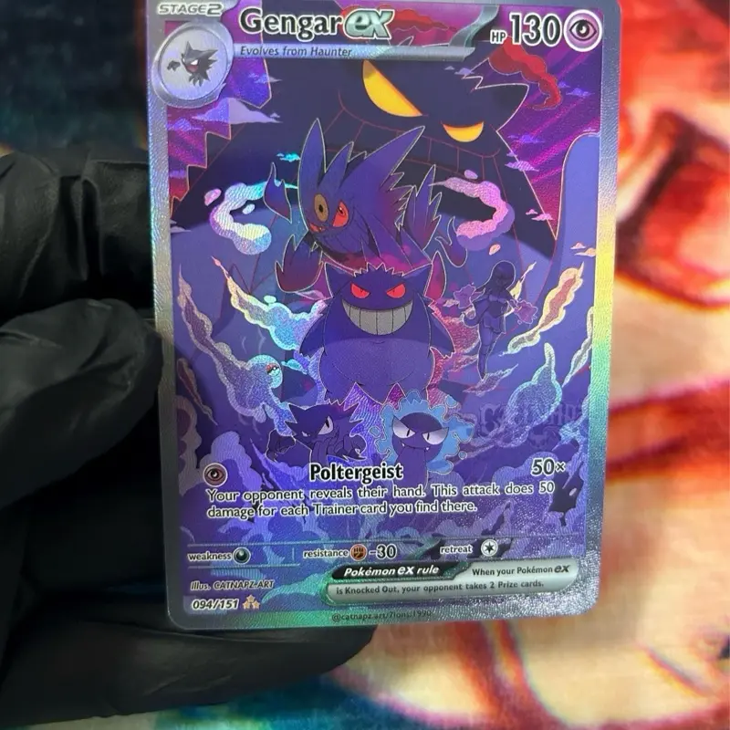 Gengar Evolution Line Custom Card | Holo | Textured Finish | Fan Art Card