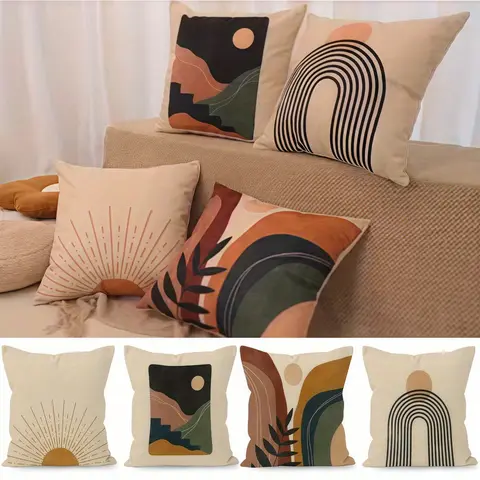 4Pcs/Set Decorative Throw Pillow Covers (Excluding Pillows),Modern Simple Square Pillow Case Cushion Cover for Sofa Couch Farmhouse Outdoor Living Room,Valentine's Day Gifts,DIY Hand Tools Kits
