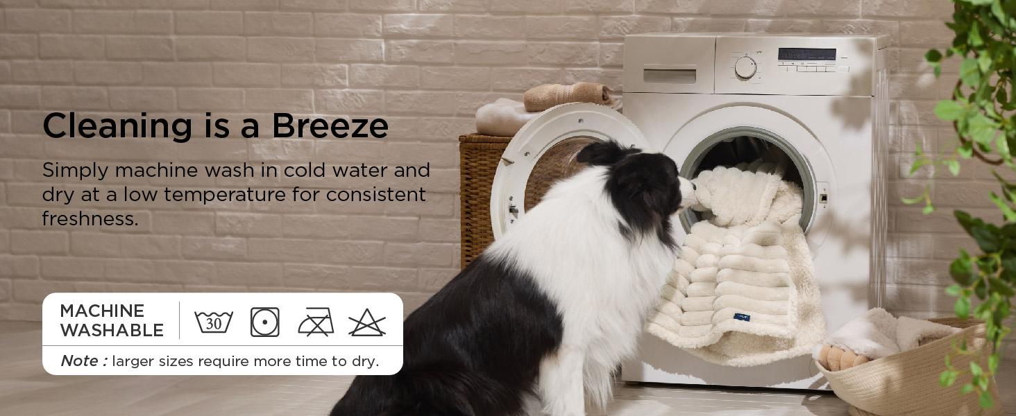 Bedsure ComfyFleece Waterproof Comfy Dog Blankets for Large Dogs - Soft Pet Cat Blanket Corduroy Fleece for Couch Bed Protector Washable, Cozy Calming Reversible Furniture Protection for Puppy