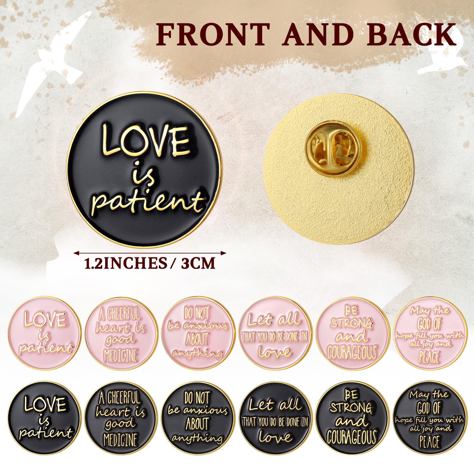 24Pcs Easter Bible Verses Pins Christian Gift for Women Girl Men Religious Enamel Lapel Pins Badges Gift Bulk for Easter Basket Stuffers Easter Egg Filllers Church Sunday School Prizes Easter Party Favors for Decors Clothes Bags Jeans