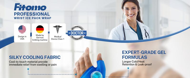 Fitomo Wrist Ice Pack Wrap Couple Set Wearable icepack-Experience Hot & Cold Compression Therapy enhanced by 3D Cooling Tech – a Reusable Wrap for Soothing Sore Wrists, Reducing Swelling & Daily Comfort