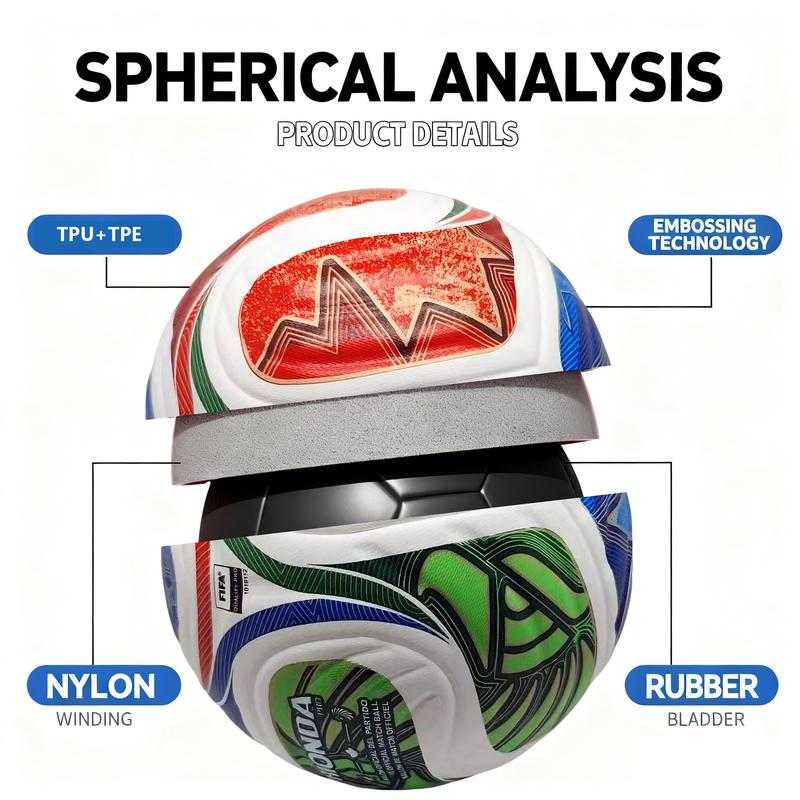 Official Size 5 Heat Sealed Soccer Ball,Durable Non-Slip PU Material, ldeal Gift forFriends & Family,Perfect for Adult Matches