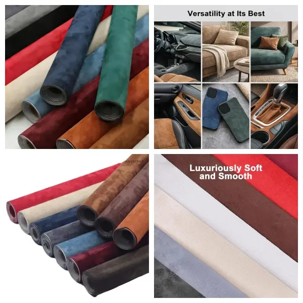 Self-Adhesive Suede Leather Roll, Peel and Stick Faux Suede Fabric for Car Headliner, Furniture Refinishing, DIY Crafts, Interior Décor, 4-Way Stretch & Easy Cut