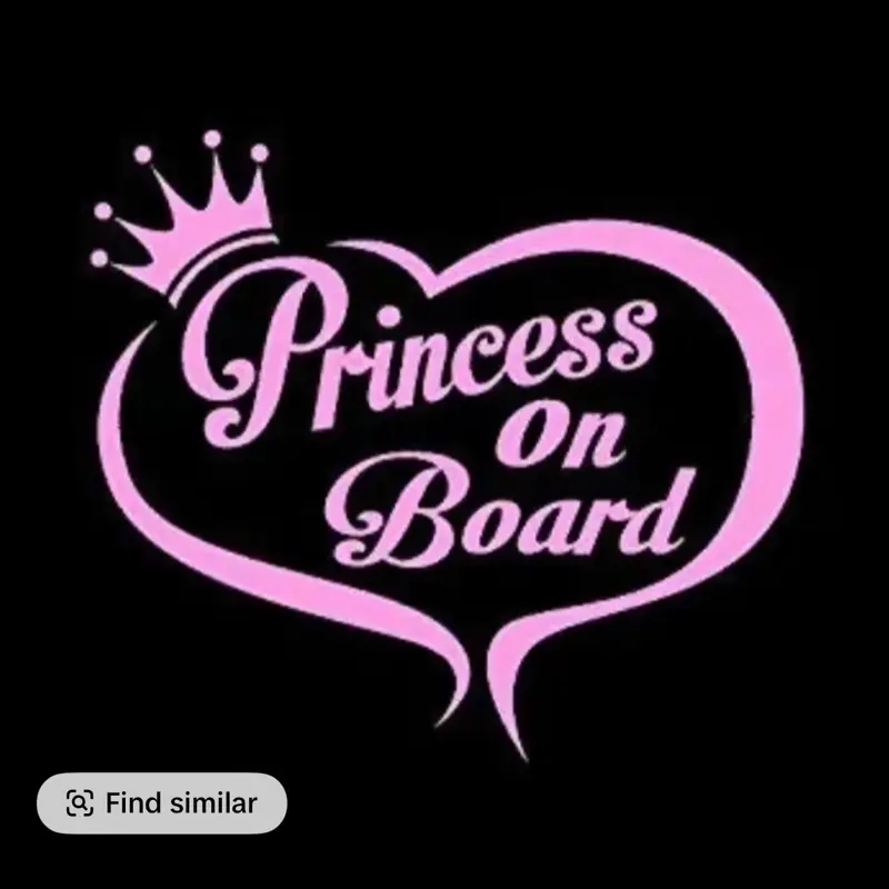 5-Inch Pink Little Princess on Board Vinyl Sticker - Easy-to-Apply Motorcycle Vehicle Decoration with Included Instructions