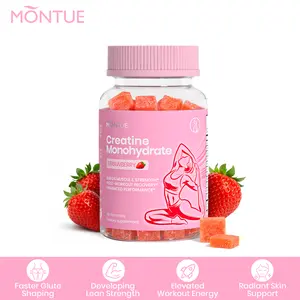 【MONTUE】 Creatine Monohydrate Gummies, 3000mg per Serving with BCAA & L-Carnitine, Triple-Action Formula for Muscle Strength, Workout Recovery, Energy Boost & Weight Management, Natural Strawberry Flavor, 60 Gummies (20-Day Supply) For Women #FlashSale