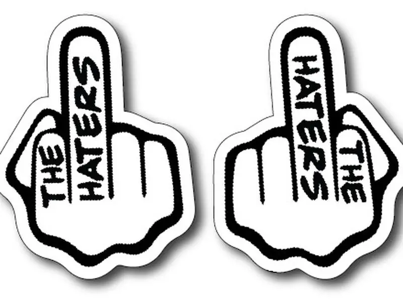 F the Haters Middle Finger Sticker Decal for Car Truck Cup Mug Yeti Vinyl Graphic Peel and Stick on 3M film outdoor material waterproof