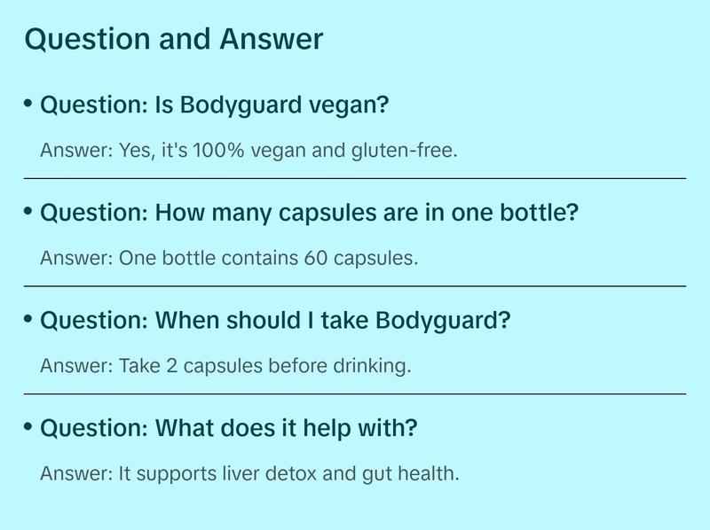 Bodyguard Liver Detox & Gut Health, Setria Glutathione 250mg, Master Antioxidant, Post-Celebration Formula, Red Flush Support, Vegan, Gluten Free, Made in USA, 4 Ingredients, 60 Capsules