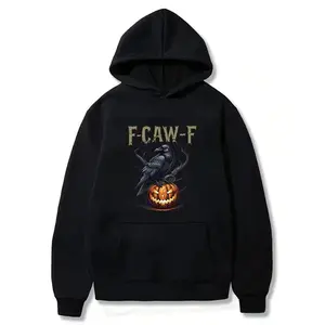 F-Caw-F Crow Hoodie, Funny Gothic Halloween Crow Hoodie, Dark Crow Pumpkin Hoodie, Black Crow Bird Halloween Costume Hoodie, Crow Lover Gift