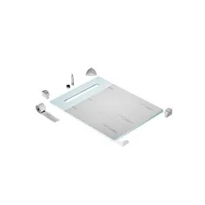 QM Drains SP48.33.200.36FSO Shower Pan Curbless Kit 48" With A 36" Kai Linear Drain Flange Edge Side Outlet