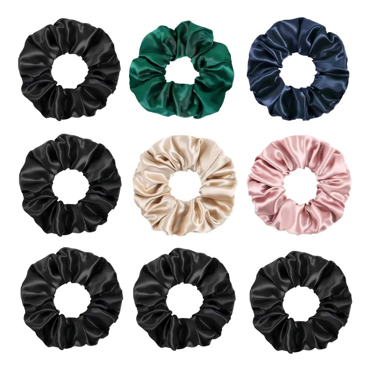 9 Pcs Satin Scrunchies - Silk Scrunchies Ponytail Holders,Soft Satin Hair Ties No Damage,Hair Accessories for Women summerwins