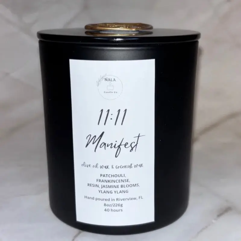 11:11 Manifest Patchouli Candle ORGANIC OLIVE OIL WAX & COCONUT WAX