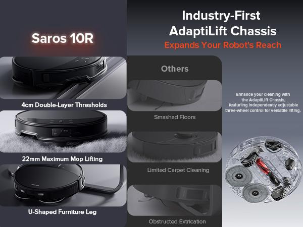 Roborock Saros 10R Robot Vacuum and Mop, Powerful Suction, Zero-Tangling, 3.14’’ Ultra Slim, FlexiArm Riser Technology for Carpet & Floor, Corner & Edge Cleaning, Self-Emptying, Hot Air Drying, Black #TikTokShopBlackFriday #TikTokShopCyberMonday