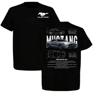 Mustang GT 2-Sided Graphic T-Shirt – Modern Sport Car Streetwear Tee, Performance Mustang Shirt, Unisex Cotton Top for Speed & Car Enthusiasts
