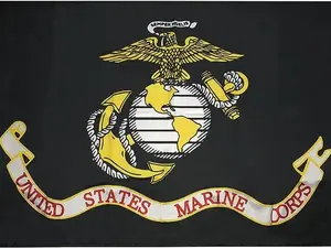 USMC United States Marine Corps Black EGA Premium Flag, Outdoor Banner, Stripes Home Yard Decor Flag