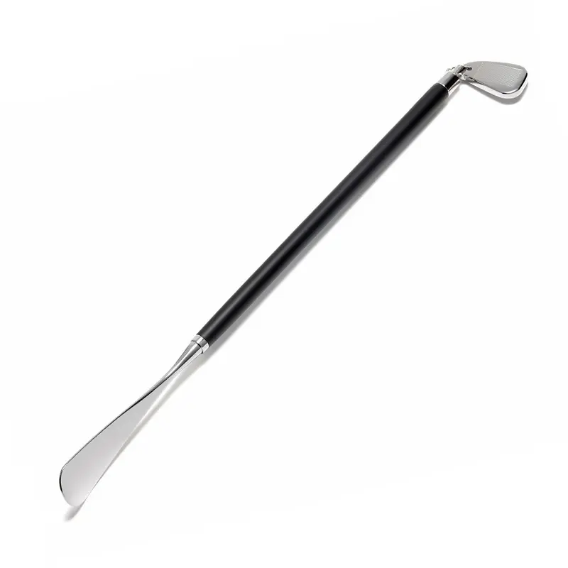 Metal Golf Club-Style Long Handle Shoe Horn (72cm), Shoe Accessories for Seniors - Hanging Chain, Seamless Gliding Design, Super Gentle on Footwear, No Bending, Easy Storage, Unique Practical Gift, Father's Day, Family, Shoe Horns, Smooth Polished Rounded