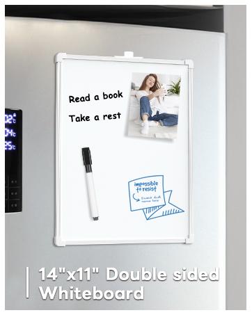 MaxGear 16"x12" Double-Sided Monthly Calendar Dry Erase Board for Wall Hanging Whiteboard with 3 Markers & 4 Magnets Portable for Students Planning Drawing Memo To-Do List