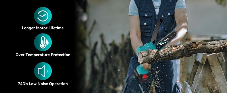 SeeSii Mini Chainsaw 8 inch, Electric Chainsaw Cordless, Upgraded Brushless Chainsaw with Auto Oiler, 2pcs 4000mAh Batteries, Battery Powered Saws Handheld Chain Saw for Tree Branch Wood Cutting CS800 #TikTokShopBlackFriday