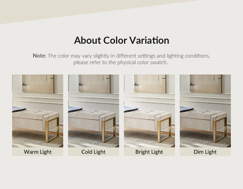 Hulala Flora Modern Upholstered Flip Top Storage Bench, button tufted top, sturdy metal frame, gunmetal finish, sufficient storage space, flip-top mechanism, end-of-bed bench, for living room, bedroom and entryway