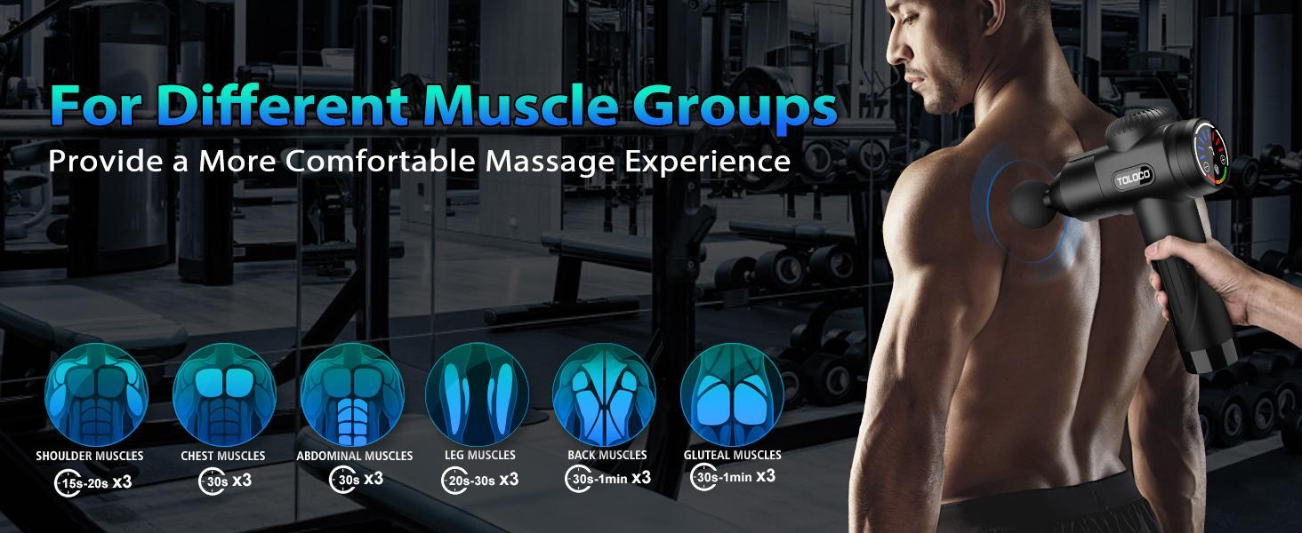 TOLOCO deep tissue massage gun features 10 heads and a silent brushless motor. Ideal for athletes and pain relief. Perfect cordless Christmas gift! Adjustable Massager TOLOCO deep tissue massage gun features 10 heads and a silent brushless motor. Ideal for athletes and pain relief. Perfect cordless Christmas gift! Adjustable Massager