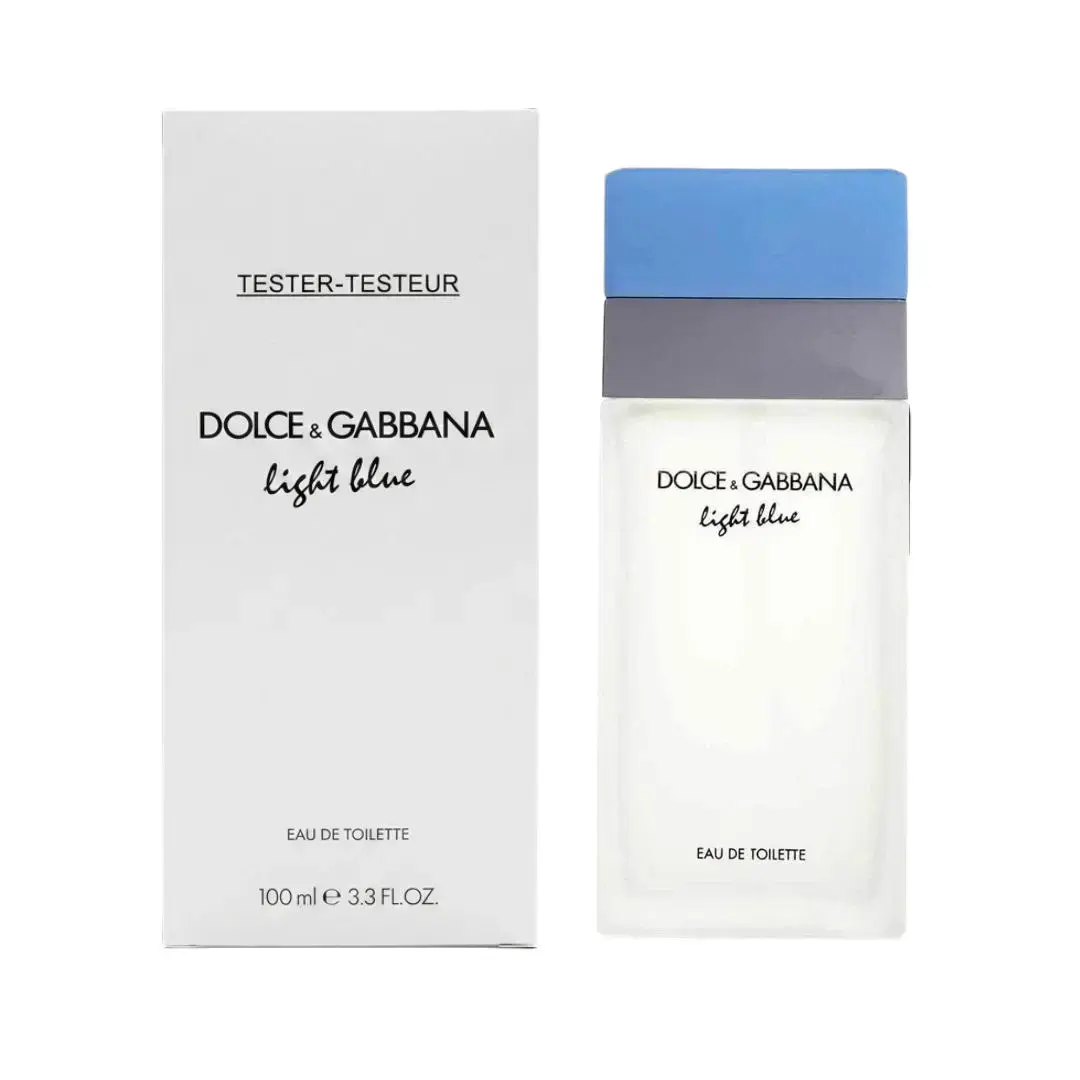 Dolce & Gabbana Light Blue Eau de Toilette 3.3 oz Tester Spray for Women Adults, Bright Citrus Fragrance, Floral Scents Perfume with Cedar, Authentic D&G EDT in Box