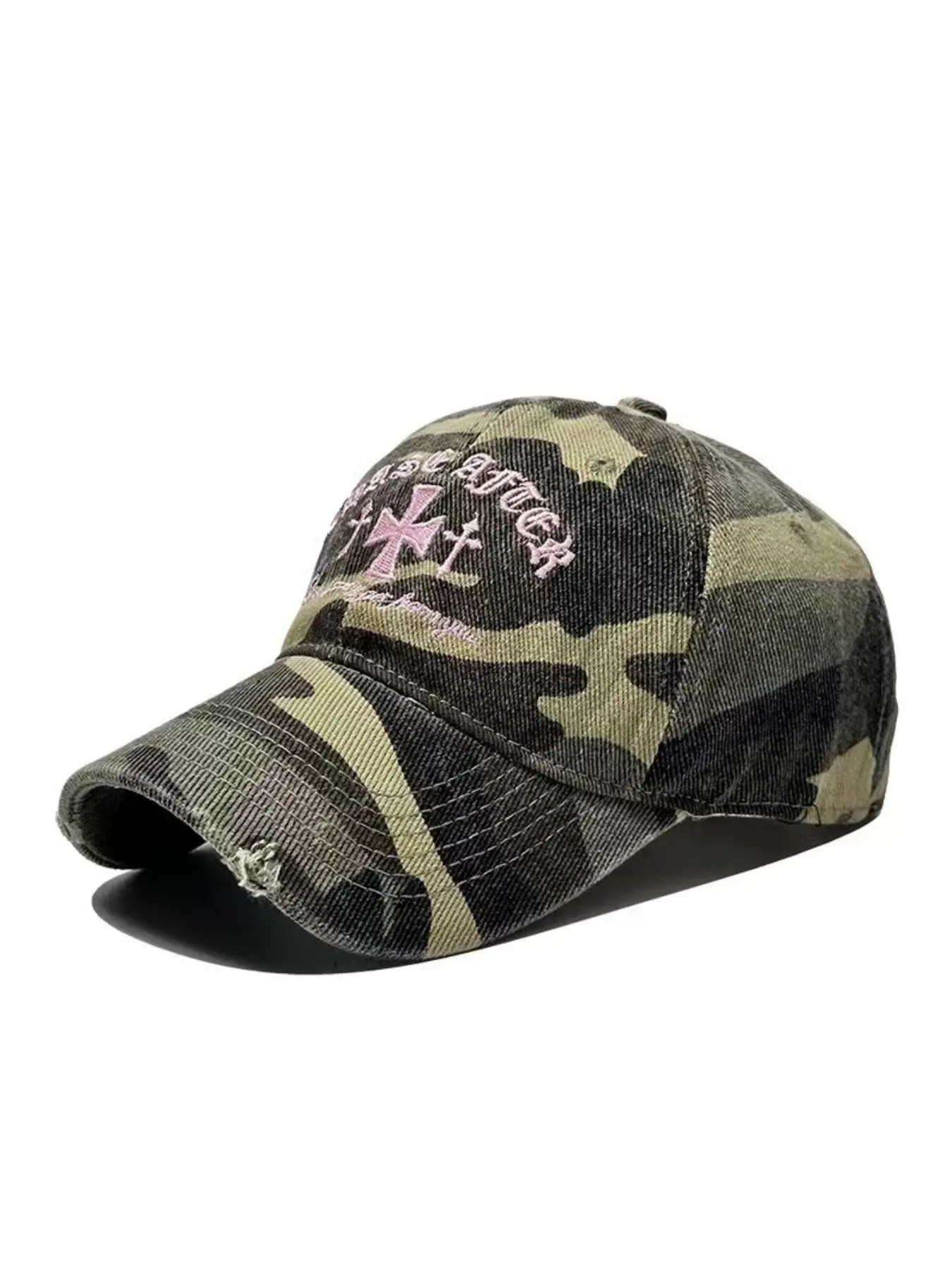 Women's Retro Vintage Embroidered Camouflage Duckbill Cap, Streetwear Cap, Trendy Brand Women's Street Versatile Baseball Cap, Y2K Casual Hat, Adjustable Casual Hats, Adjustable Snapback Trucker Style Hat, Suitable for Daily Travel