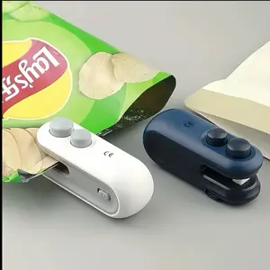 Single-piece snack bag sealer, USB rechargeable small household sealer, portable mini sealing machine for camping and picnics, hand-press plastic sealer, plastic bag sealing artifact, suitable for sealing potato chip bags,cookie bags, and snack bags!
