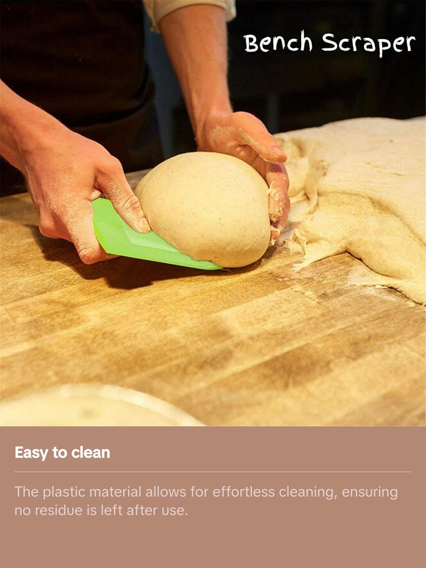 2 PCS Plastic Dough, Bowl,  Bench Scraper