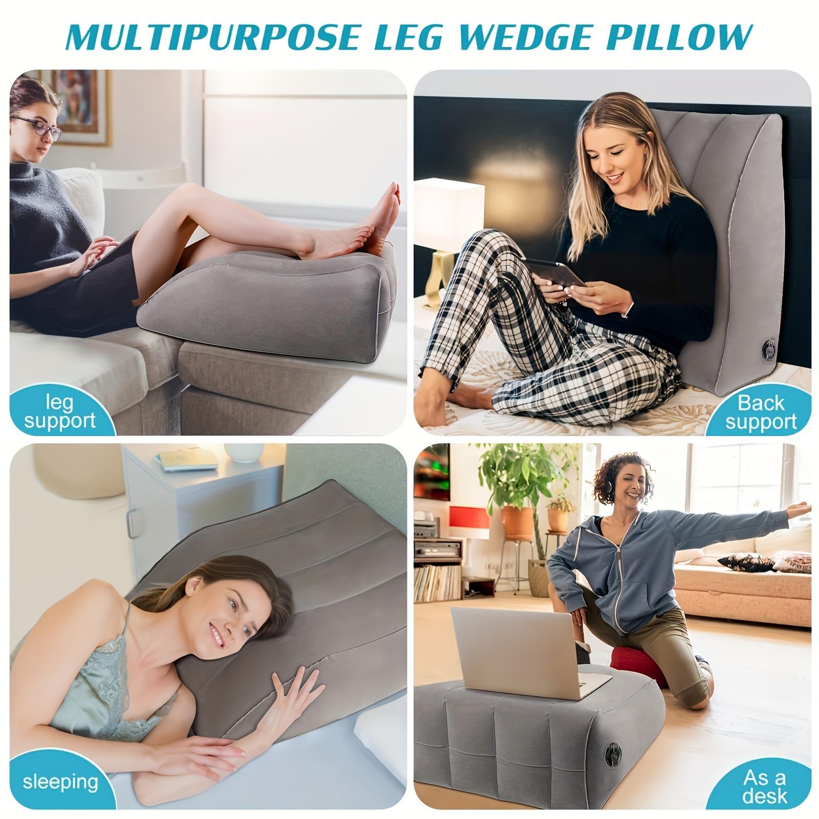 1pc Inflatable Lumbar & Leg Elevation Pillow, Adjustable Wedge for Sleeping, Improves Back Contact & Comfort, Ideal for Post-Surgery Recovery, Hip/Foot/Ankle Support, Durable Soft Cover 1pc Inflatable Lumbar & Leg Elevation Pillow, Adjustable Wedge for Sleeping, Improves Back Contact & Comfort, Ideal for Post-Surgery Recovery, Hip/Foot/Ankle Support, Durable Soft Cover