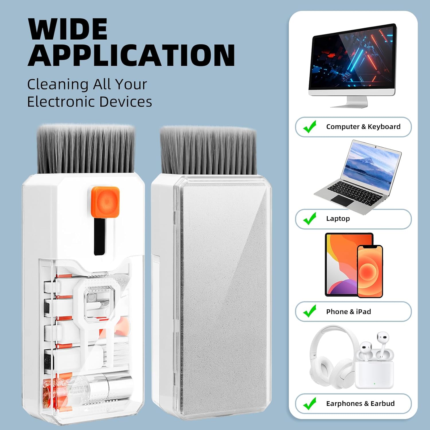 Keyboard Cleaning Kit Laptop Cleaner, 10-in-1 Computer Screen Cleaning Brush Tool, Multi-Function PC Electronic Cleaner Kit Spray for iPad iPhone Pro, Earbuds, Camera Monitor, All-in-one with Patent Keyboard Cleaning Kit Laptop Cleaner, 10-in-1 Computer Screen Cleaning Brush Tool, Multi-Function PC Electronic Cleaner Kit Spray for iPad iPhone Pro, Earbuds, Camera Monitor, All-in-one with Patent