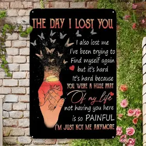 Elegant 2D Flat Memorial Sign for Commemorating Loved Ones Durable Outdoor Yard Cemetery Decoration 12x8 Inches