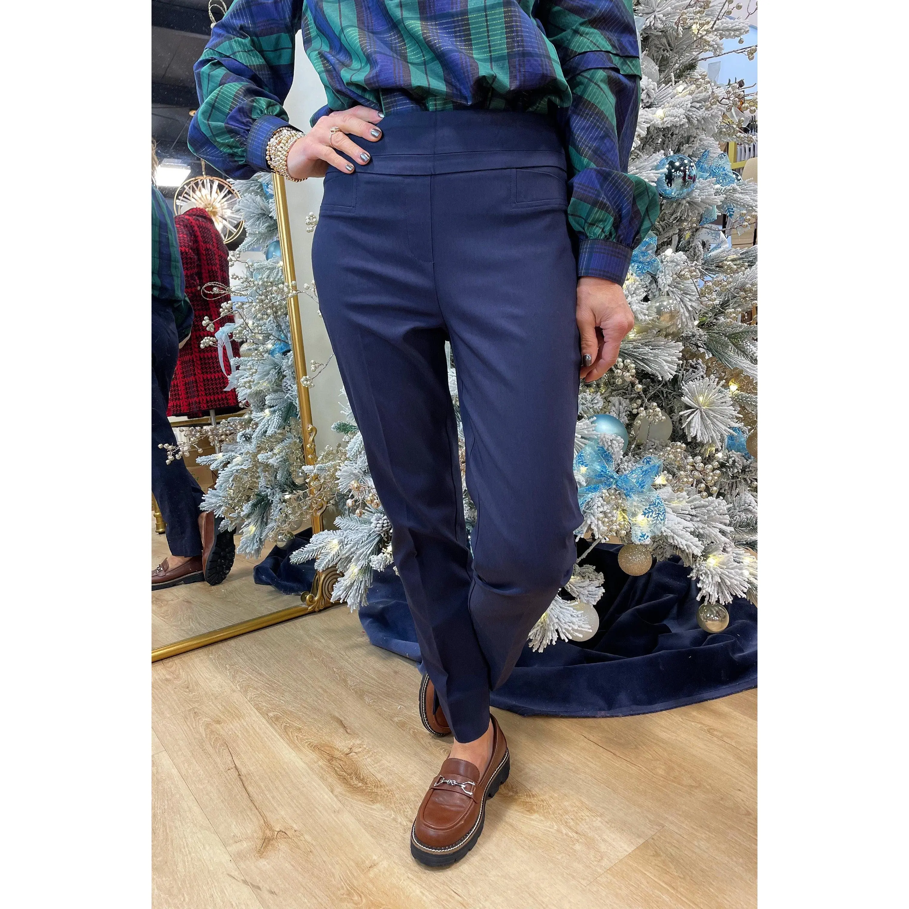 Renuar Pull On Ankle Pants Midnight