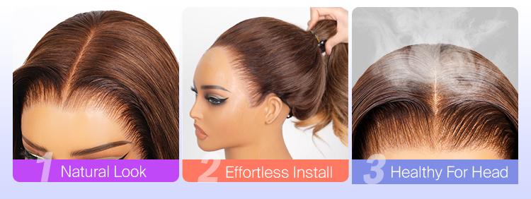 [13x6 GLUELESS WIG] Megalook #4 Chocolate Brown Color Bohemian Curls 13x6 Lace Front Wig Pre-everything Glueless Wig Pre Plucked Natural Hairline