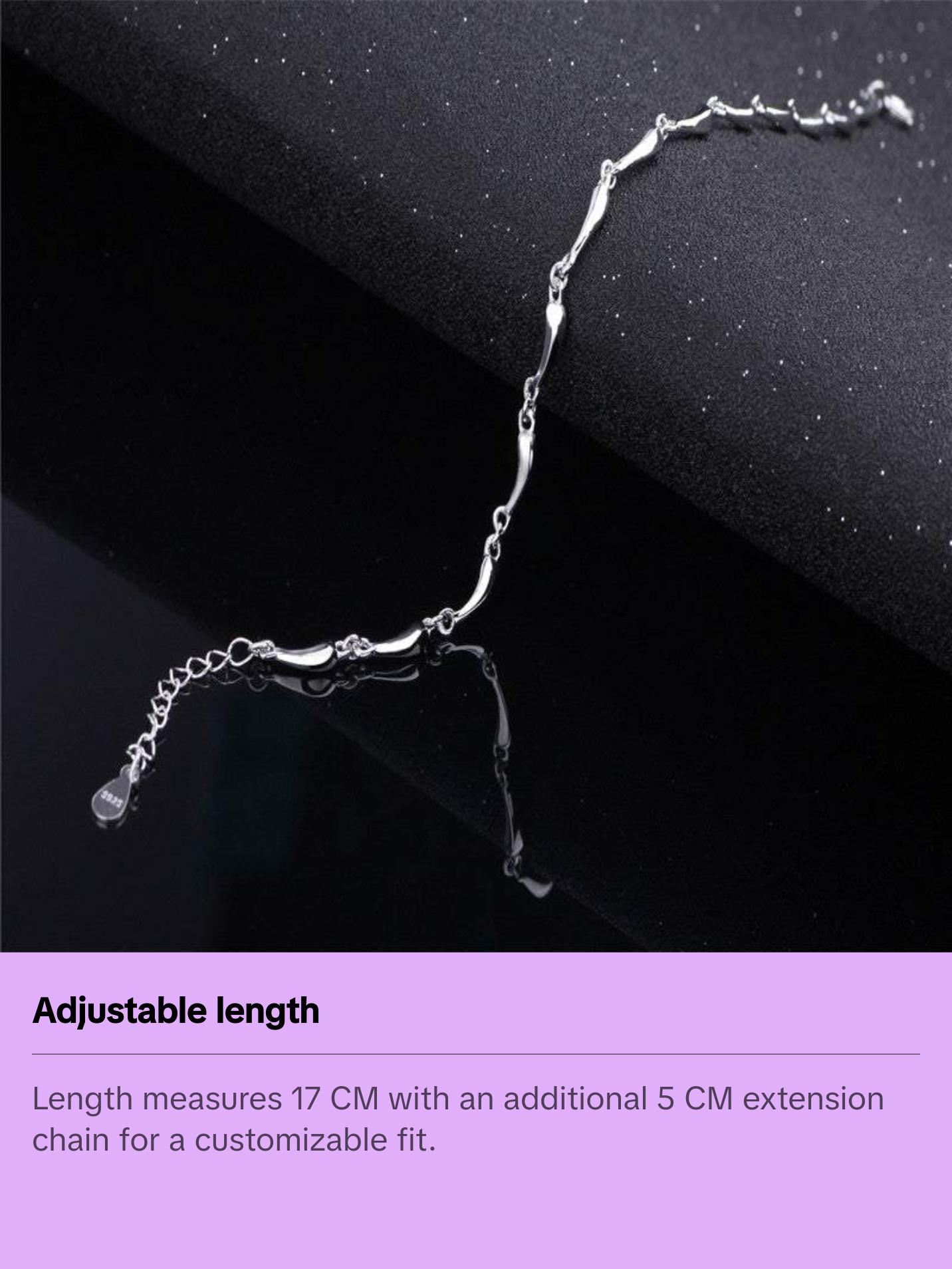 925 Silver Plated Simple Design Bracelet and Anklet