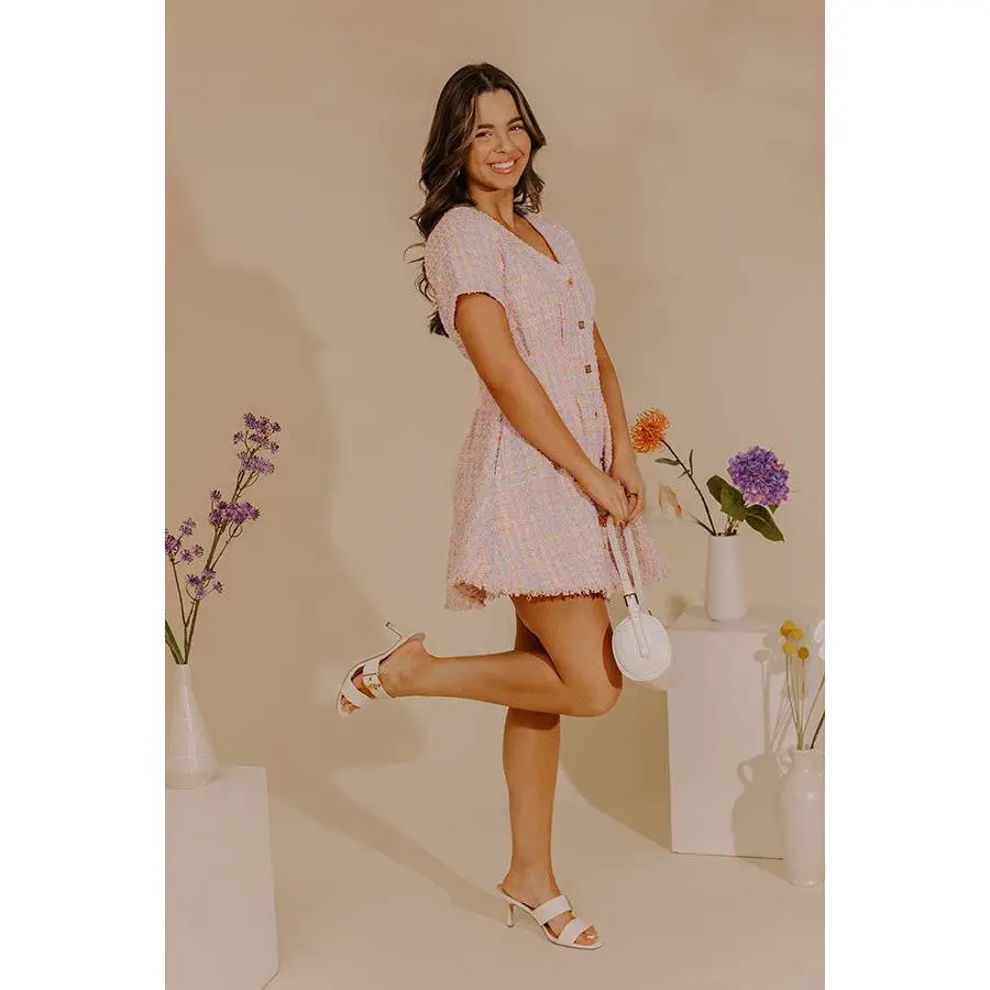 Charming Smile Tweed Mini Dress