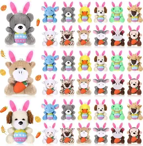 36 Pcs Easter Mini Stuffed Animal Easter Basket Stuffer Easter Party Favors Tiny Plushies Doll for Classroom Exchange Gift Party Festival Decor