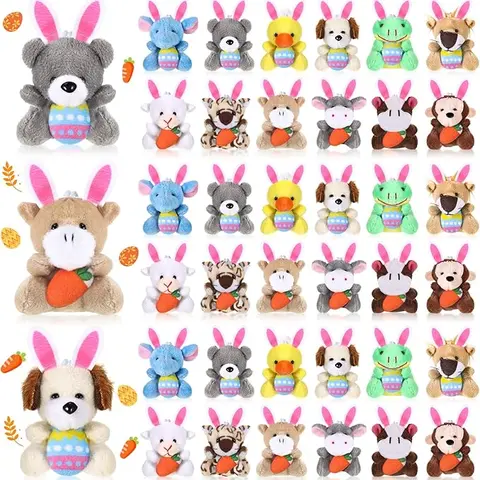 36 Pcs Easter Mini Stuffed Animal Easter Basket Stuffer Easter Party Favors Tiny Plushies Doll for Classroom Exchange Gift Party Festival Decor