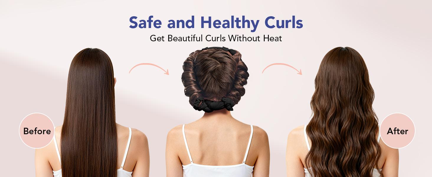 LitBear Heatless Curls Overnight, 2 Sizes of Soft Hair Rollers for Women with Bonnet to Sleep In, No Heat Hair Curlers Set with Scrunchies and Clips, for Long and Medium Hair LitBear Heatless Curls Overnight, 2 Sizes of Soft Hair Rollers for Women with Bonnet to Sleep In, No Heat Hair Curlers Set with Scrunchies and Clips, for Long and Medium Hair