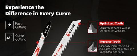 30count T-Shank Assorted Jig Saw Blade Set for  Wood, Plastic and Metal Cutting, FathersDayGift