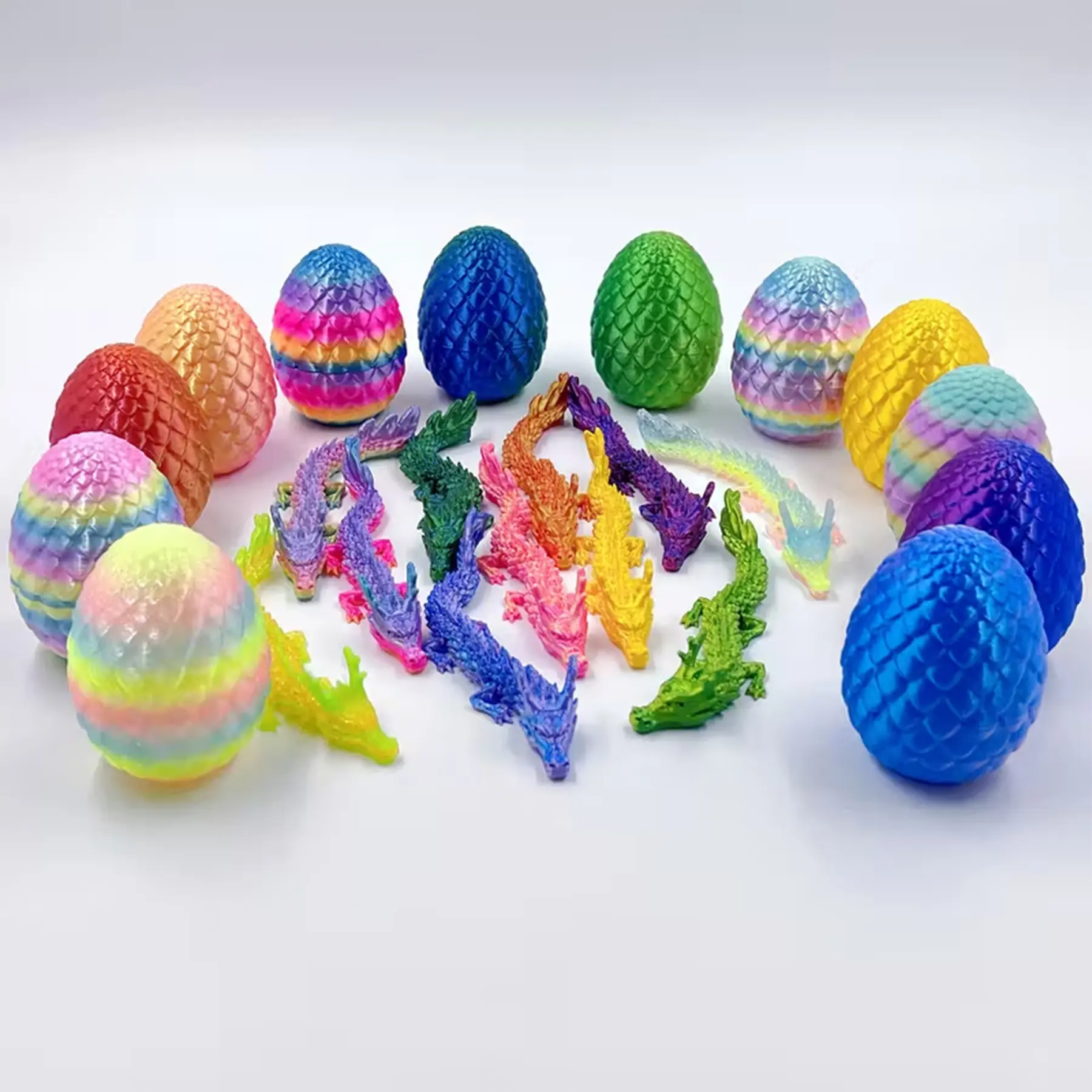 10-piece dragon and dragon egg set, dragon sculpture ornament, Decorative Sculptures, Decorations And Ornaments, suitable for Easter, Christmas, party decoration, birthday gifts, Home Decor, Ornaments Statues