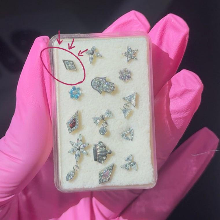 Titanium Diamond Nose Ring/ Labret