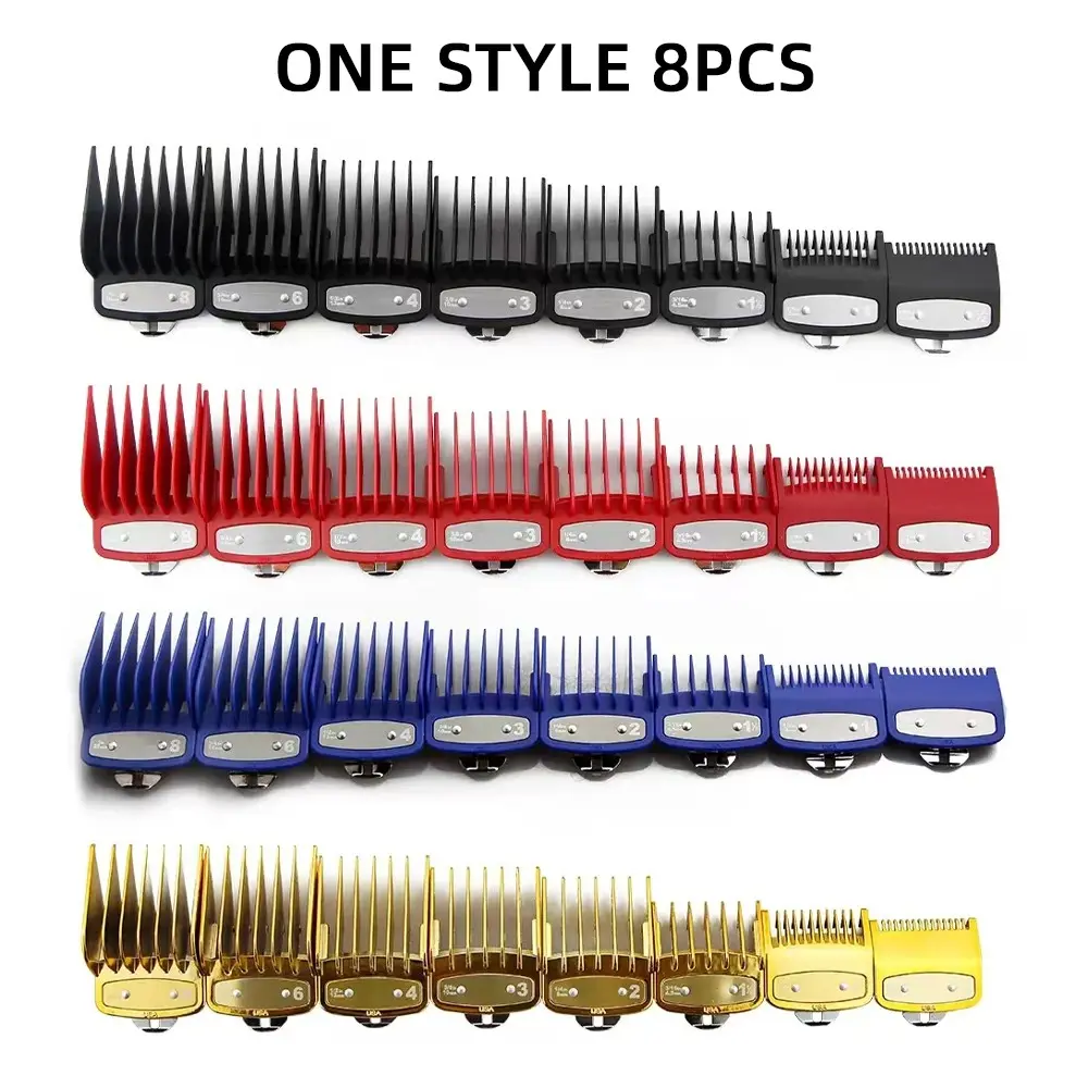 Professional Hair Clipper Comb Set, 8 Counts/set Mixed-Size Electric Hair Clipper Limit Comb Set, Personal Care Accessories and Barber Equipment for Clipper Blade Hair Cutters, Hair Clipper Kit