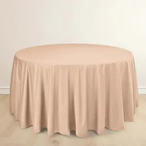 Scuba Round Tablecloth 120" Nude - Seamless & Wrinkle Free Table Cover