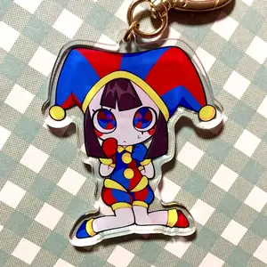 Pomni TADC Acrylic Keychain - Cute Chibi Keychain, Kawaii Bag Accessory, Cool Collectible Gift for Fans, Aesthetic Merch for Players