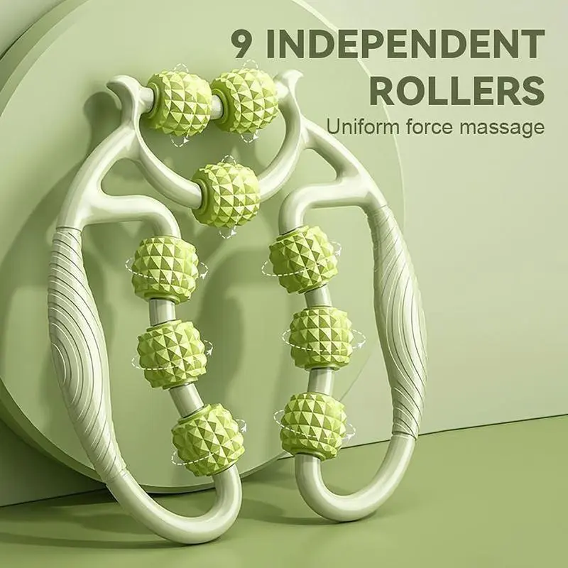 Circular beautiful legyoga roller,Leg Massager Roller with 360 Degree 9Wheels Massager , thigh musclerelaxer, leg stretching massager,  clip lady Body Care,back to school,back to school haul