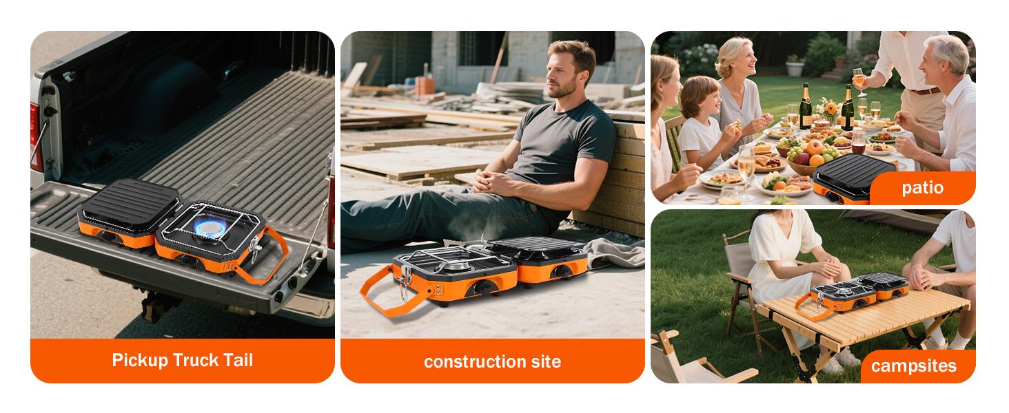 Camping Stove, 2 Burner Propane Stove With Grill,Foldable Camping Stove Propane Includes Carry Bag Stove with Griddle ,Adjustable Burners & Piezo Ignition for Tailgating,BBQ,Camp Camping Stove, 2 Burner Propane Stove With Grill,Foldable Camping Stove Propane Includes Carry Bag Stove with Griddle ,Adjustable Burners & Piezo Ignition for Tailgating,BBQ,Camp