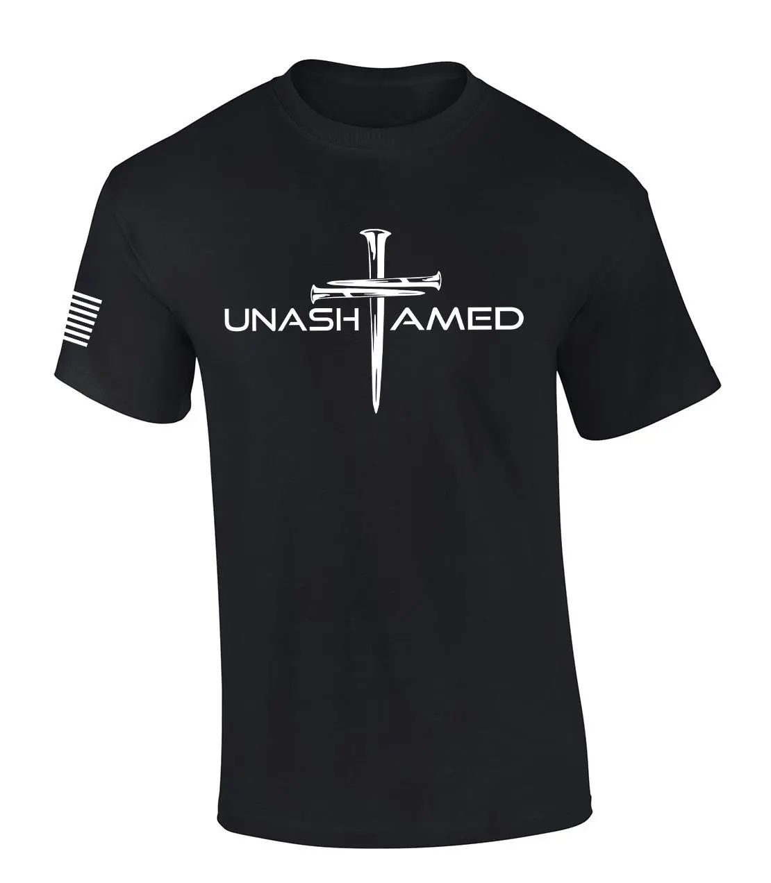 Mens Christian Shirt Nail Cross Unashamed Short Sleeve T-shirt Graphic Tee Classic Menswear