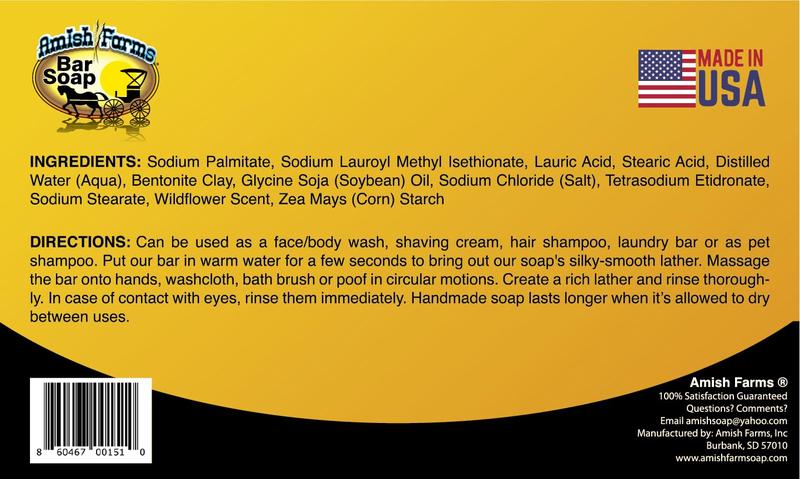 Original Recipe All Natural Amish soap bar- Made in USA, Handmade, Vegan Moisturizing for Sensitive Skin - Women & Mens Bar Soap or Mens Soap - Wildflower Scent 5 Oz Each (5 Bars) Colors Vary Body Care Body Wash Original Recipe All Natural Amish soap bar- Made in USA, Handmade, Vegan Moisturizing for Sensitive Skin - Women & Mens Bar Soap or Mens Soap - Wildflower Scent 5 Oz Each (5 Bars) Colors Vary Body Care Body Wash