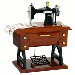 Charming Vintage Sewing Machine Music Box - Perfect Gift for Birthdays and Christmas